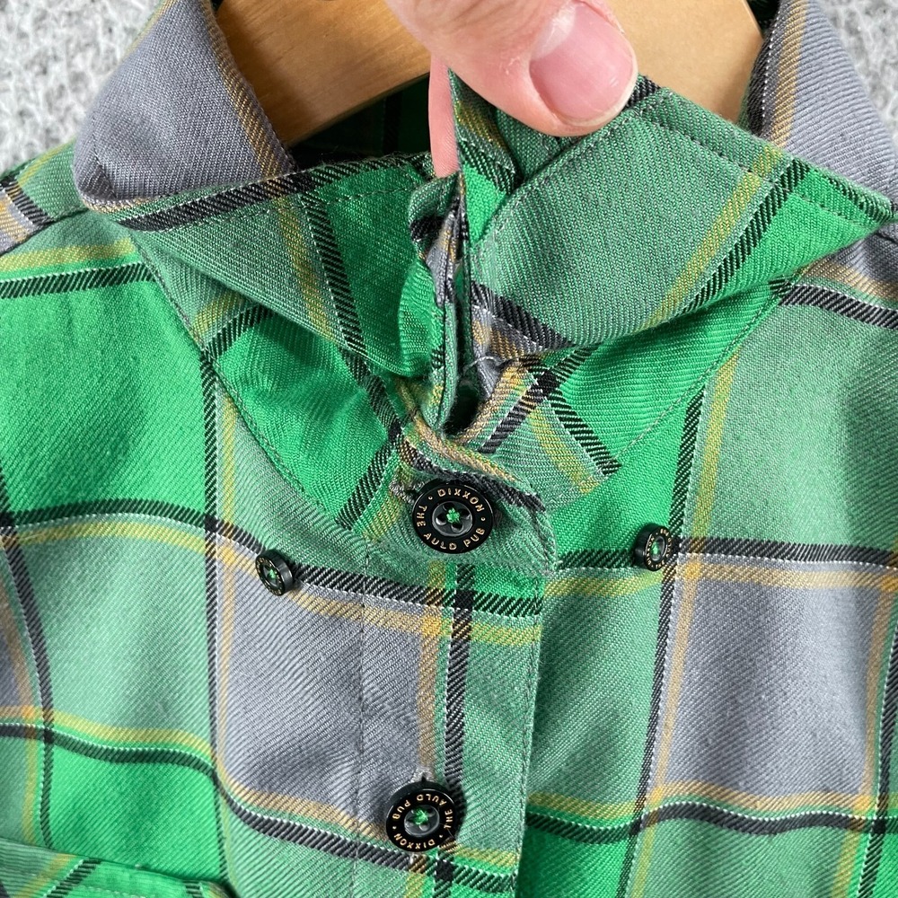 Dixxon Flannel Company Shirt Womens S Plaid Green Gray The Auld Pub Long Sleeve - Picture 7 of 15